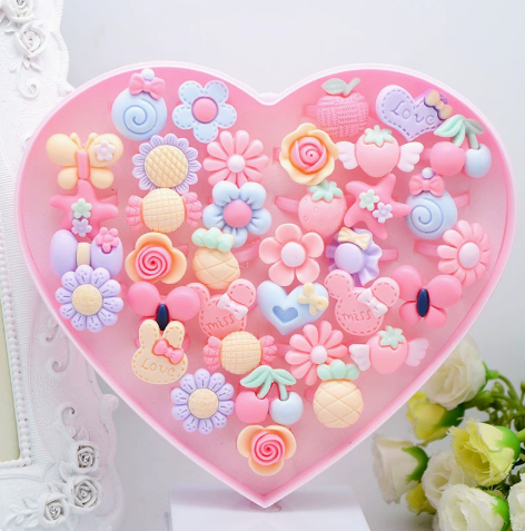 Resin Art Ring - 36Pcs Resin Cartoon Ring Set Flower