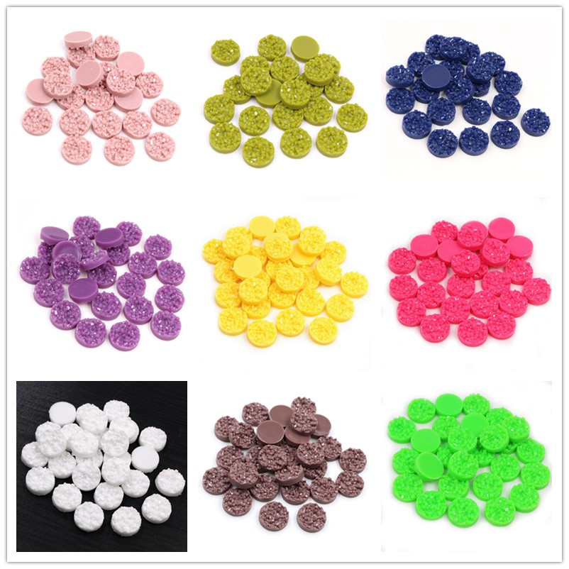 Resin Art Gift Ideas - 40pcs Resin Druzy Cabochons Dome 8/10/12mm