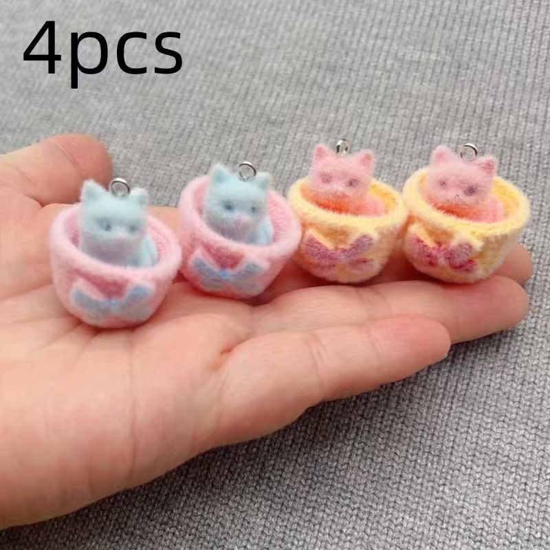 4pcs 3D plush resin cat pendan - Resin Art Gift Ideas recension och pris