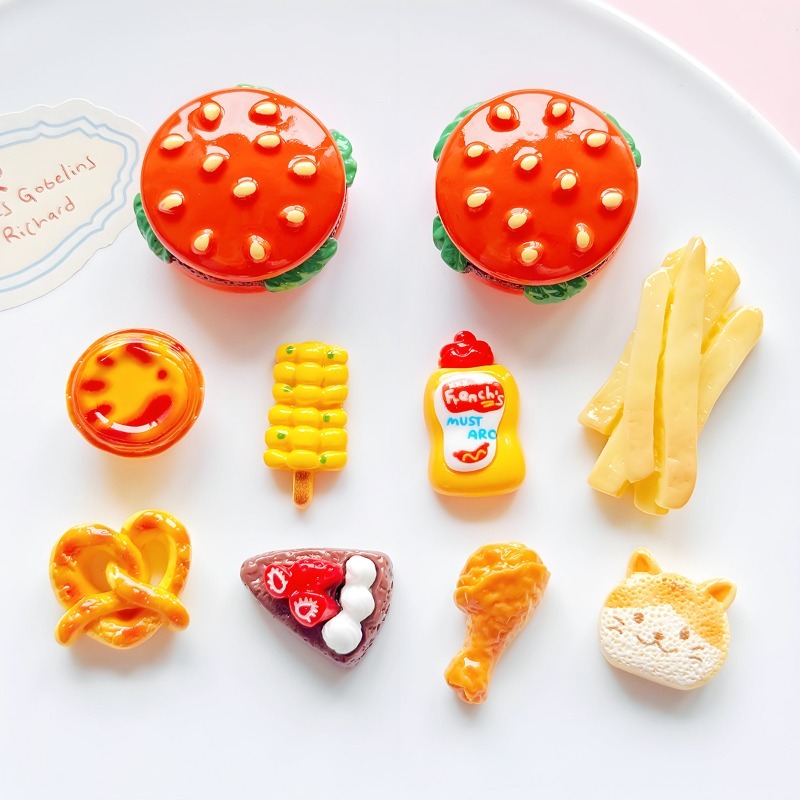 Cartoon 3D Burger Fries Resin  - Resin Art Beach Theme recension och pris