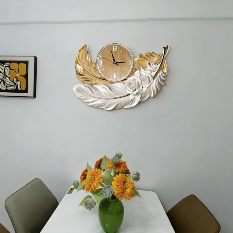 High-end Feather Design Wall C - Resin Art Wall Clock recension och pris