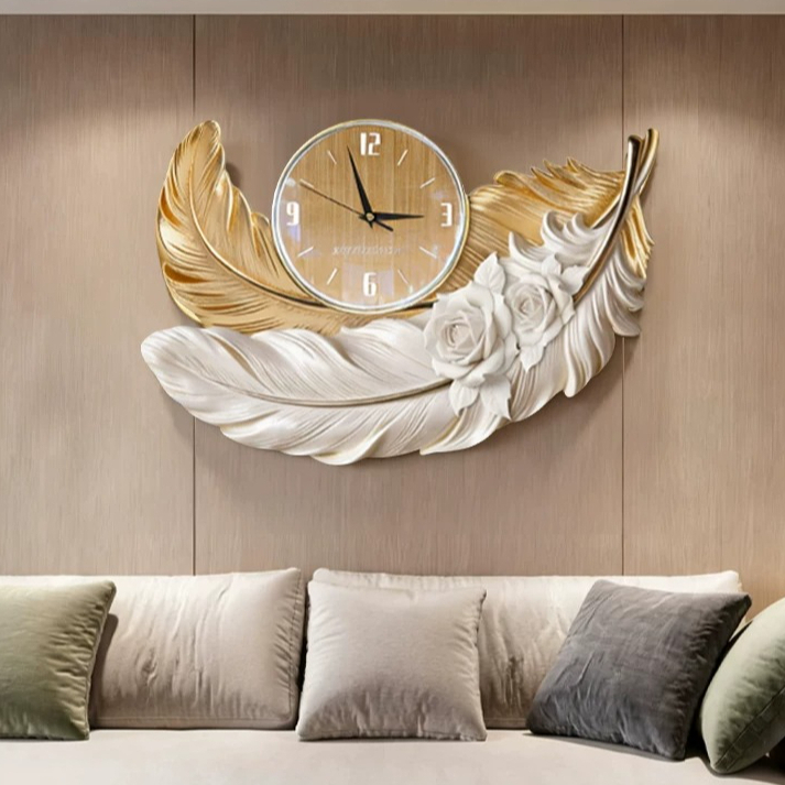High-end Feather Design Wall C - Resin Art Wall Clock recension och pris