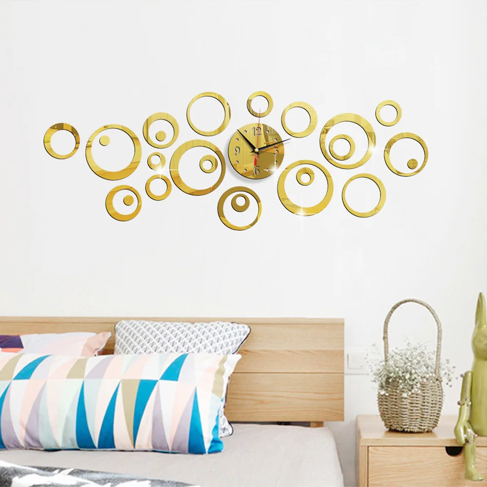 3D Stereo Acrylic Mirror Large - Resin Art Wall Clock recension och pris