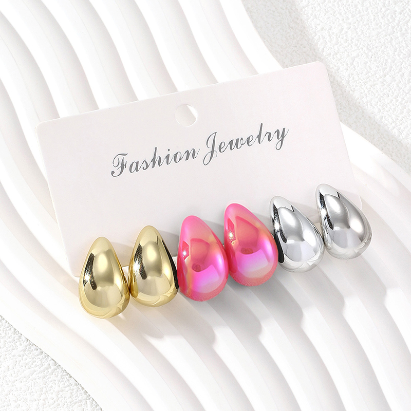3 Pairs Fashion Resin Drop Ear - Resin Art Ring recension och pris