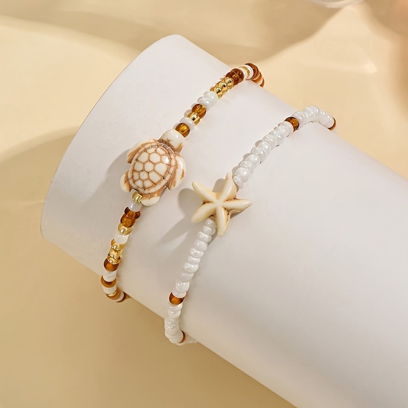 2pcs Brown Starfish And Turtle - Resin Art Beach Theme recension och pris