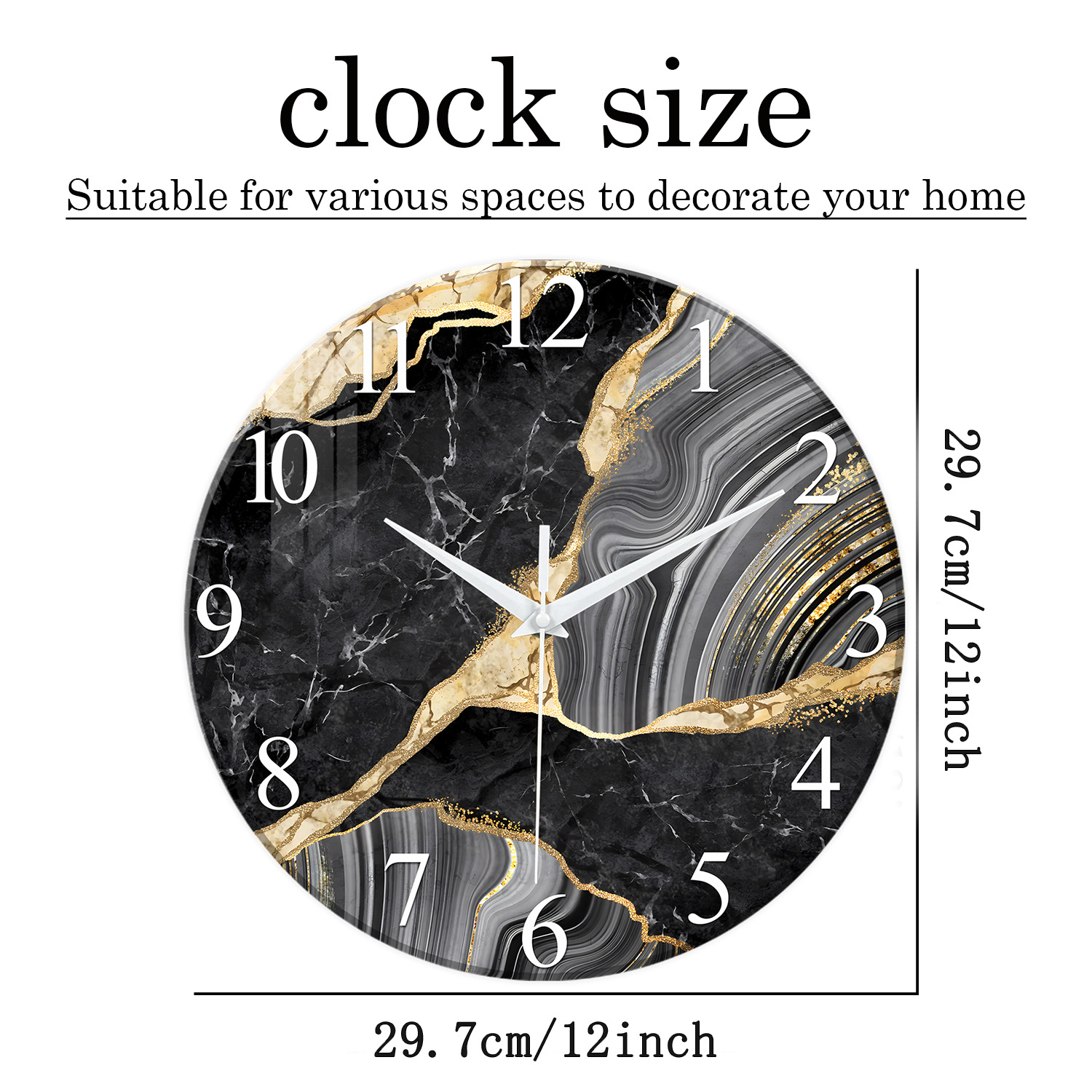 1pc 12-inch Modern Tempered Gl - Resin Art Wall Clock recension och pris
