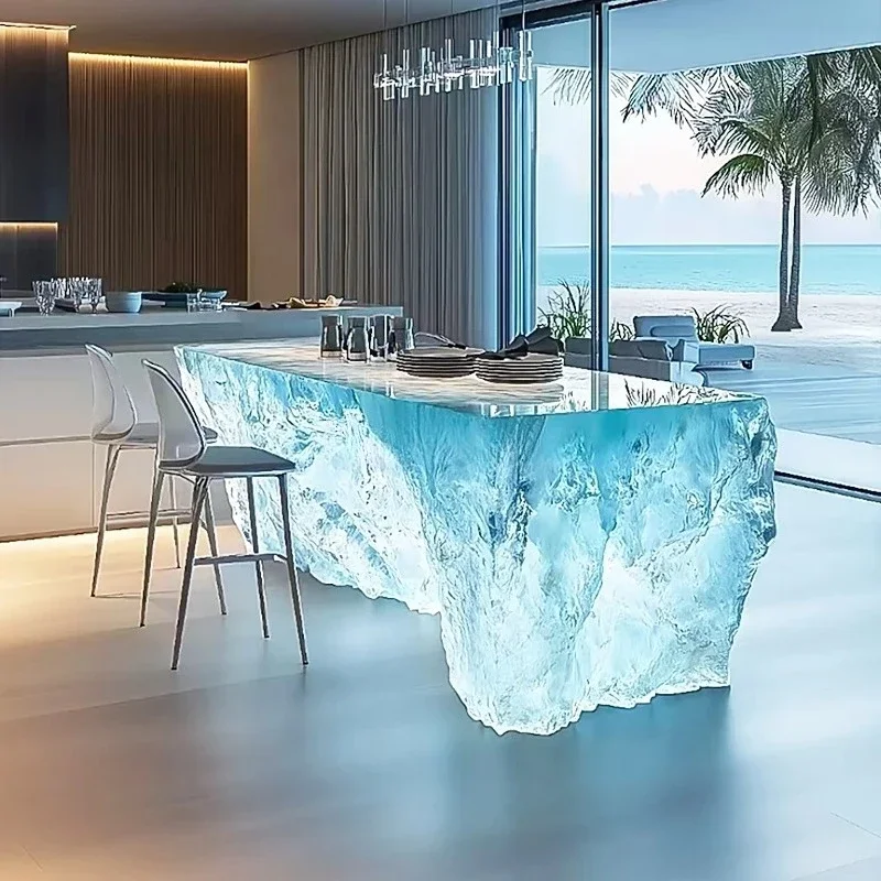 Transparent Island Villa Bar H - Resin Art Coffee Table recension och pris