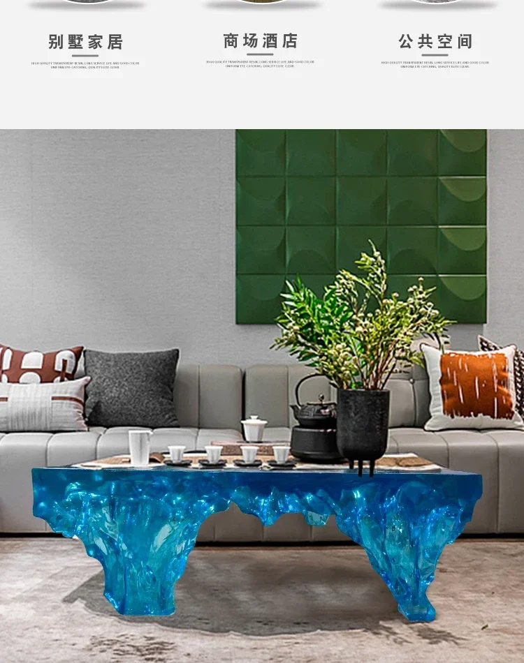 Transparent Island Villa Bar H - Resin Art Coffee Table recension och pris