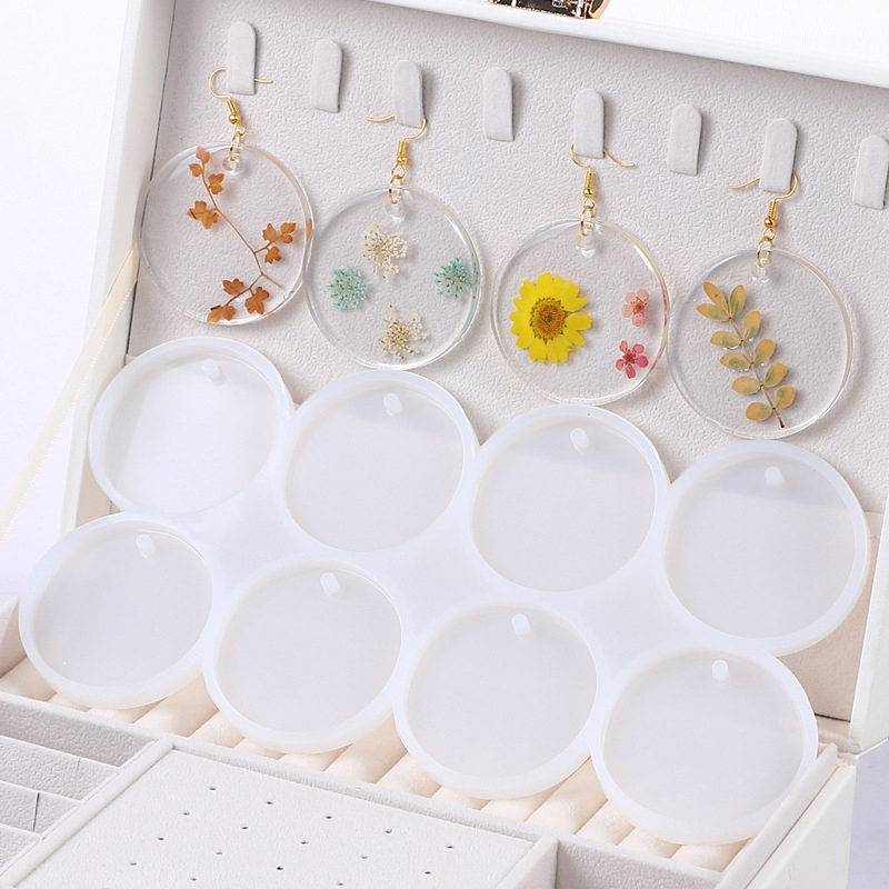 Hot 8/12pcs Round Oval Pendant - Resin Art Heat Gun recension och pris