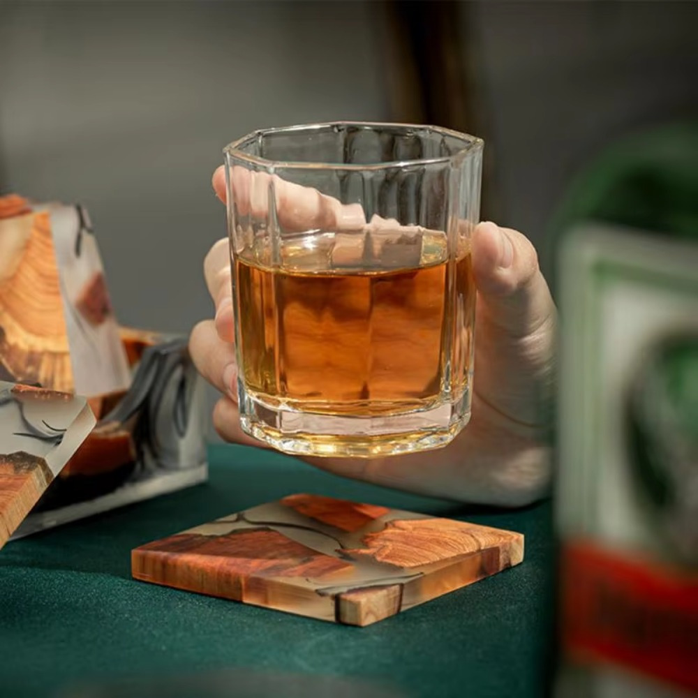 Wood Resin Coasters Square Cup - Resin Art Coffee Table recension och pris