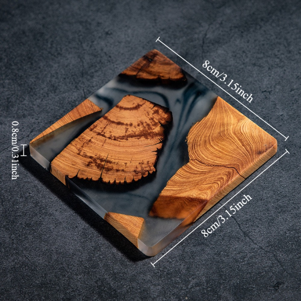 Wood Resin Coasters Square Cup - Resin Art Coffee Table recension och pris