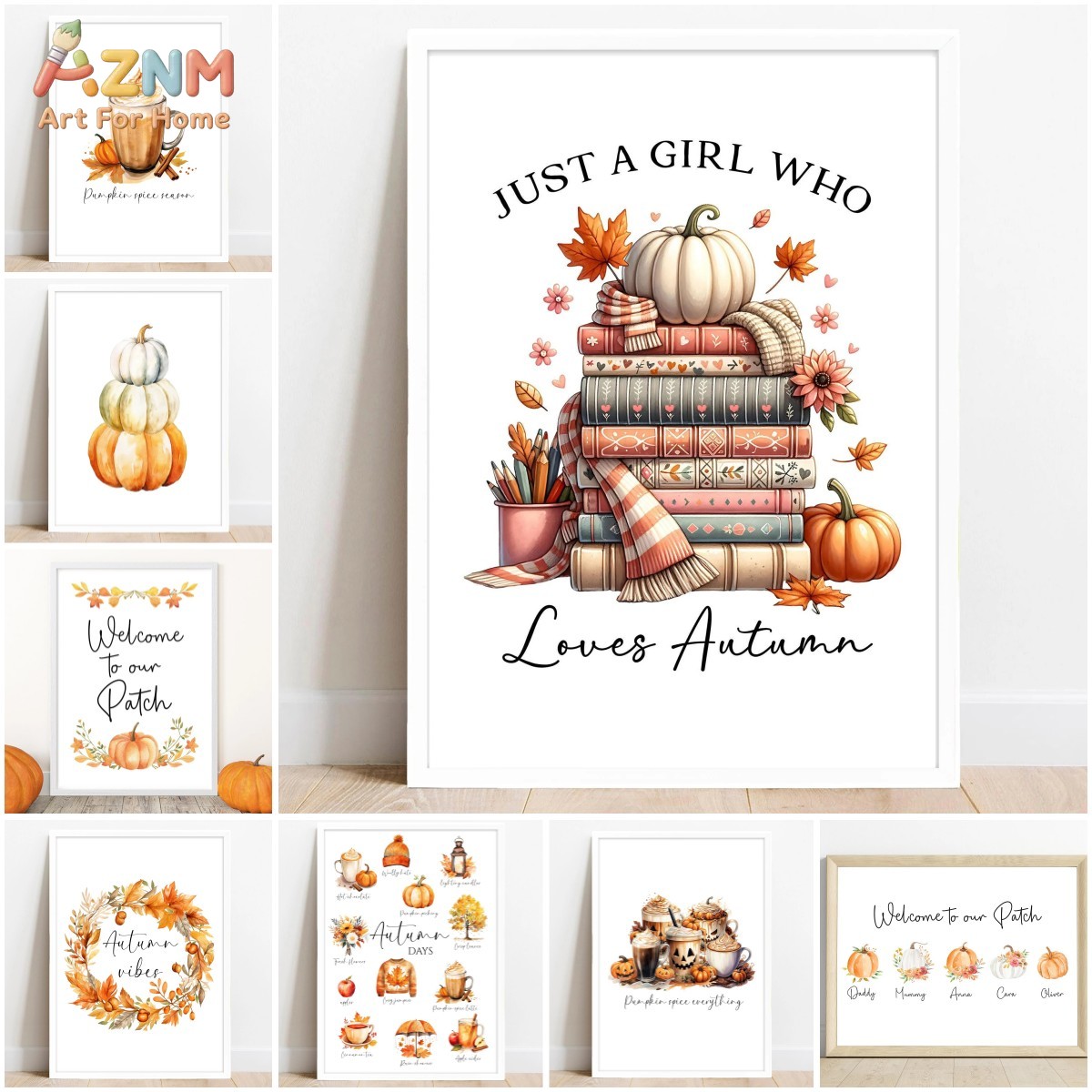 AZNM Watercolor Autumn Books P - Resin Art Quotes recension och pris