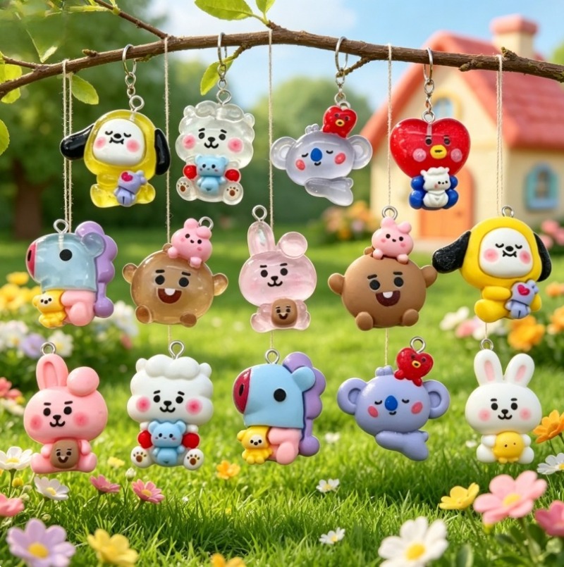 7pcs BT21 Resin Cartoon Charm  - Resin Art Gift Ideas recension och pris