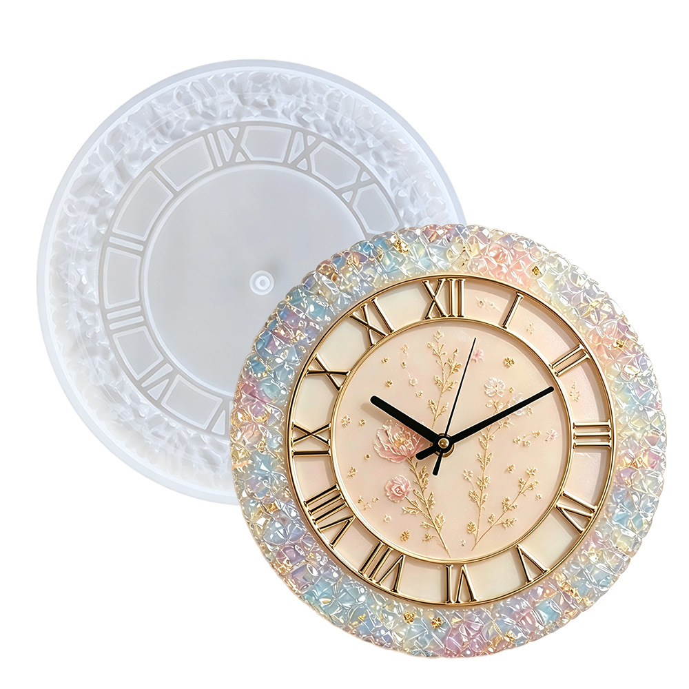 Diamond Faceted Clock Silicone - Resin Art Wall Clock recension och pris