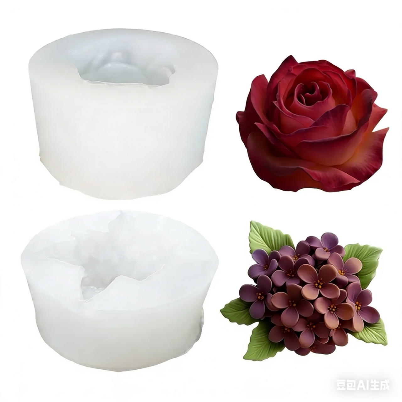 2-Piece 3D Rose and Lilac Sili - Resin Art Of Rose recension och pris