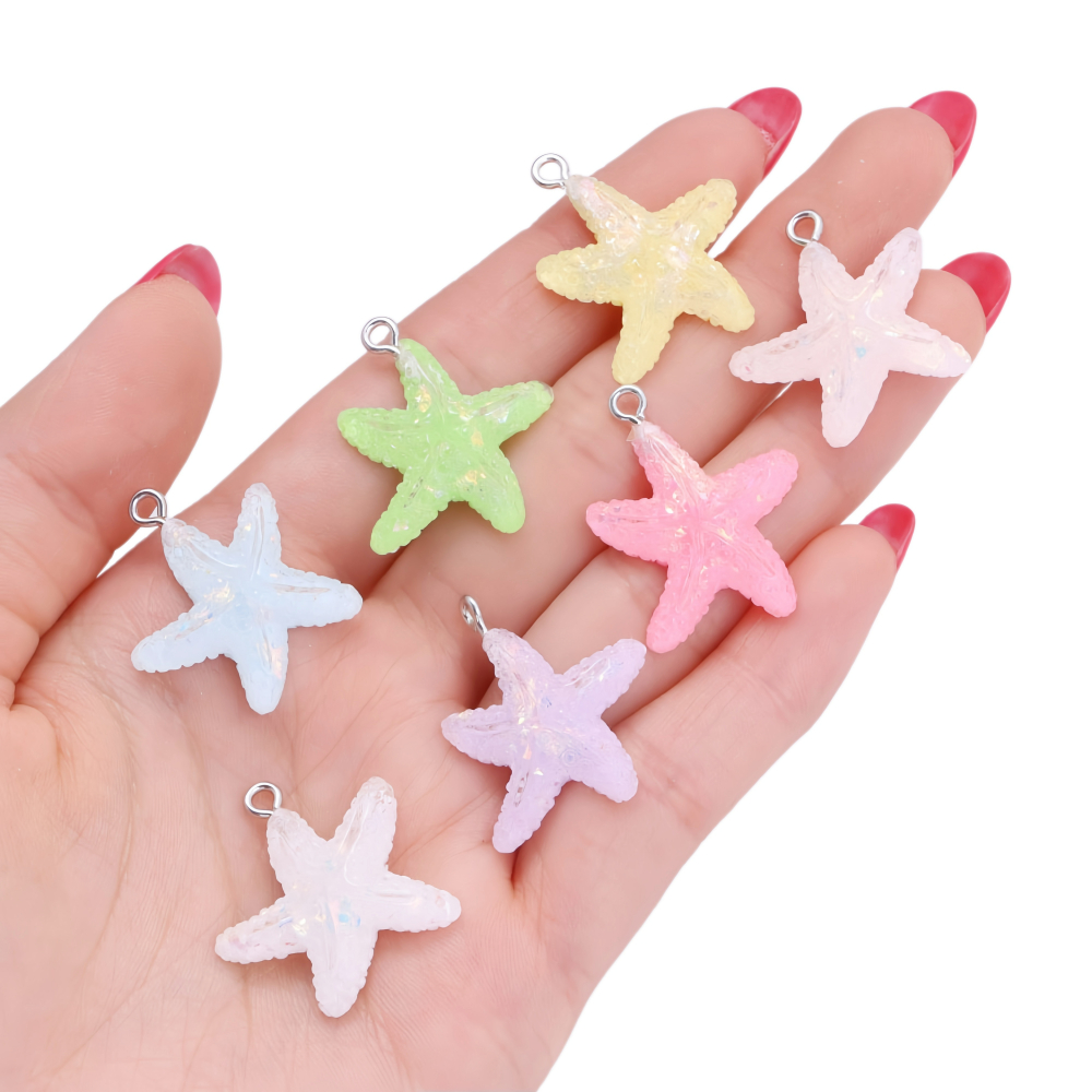 10Pcs Colorful Resin Starfish  - Resin Art Beach Theme recension och pris