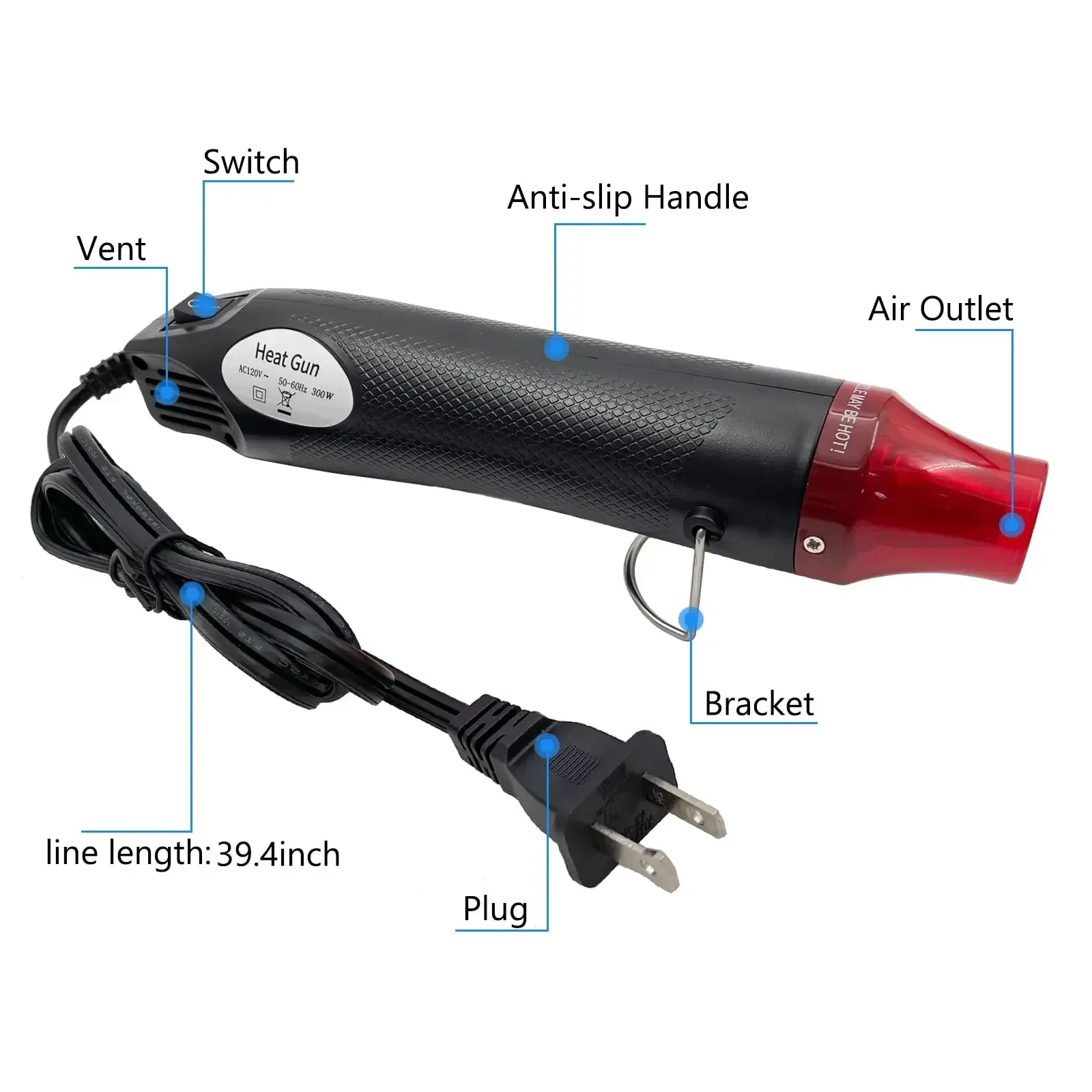 110V/220V Mini Hot Air Gun 300 - Resin Art Heat Gun recension och pris