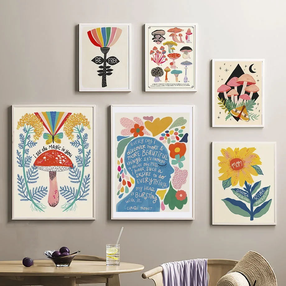 Boho Mushroom Butterfly Sunflo - Resin Art Quotes recension och pris