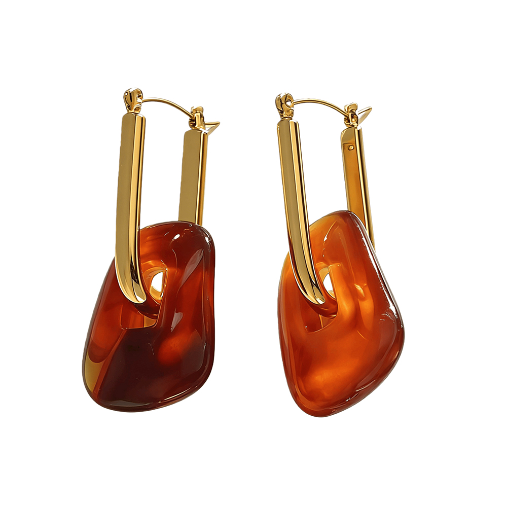 Chic Abstract Resin Hoop Drop  - Resin Art Ring recension och pris