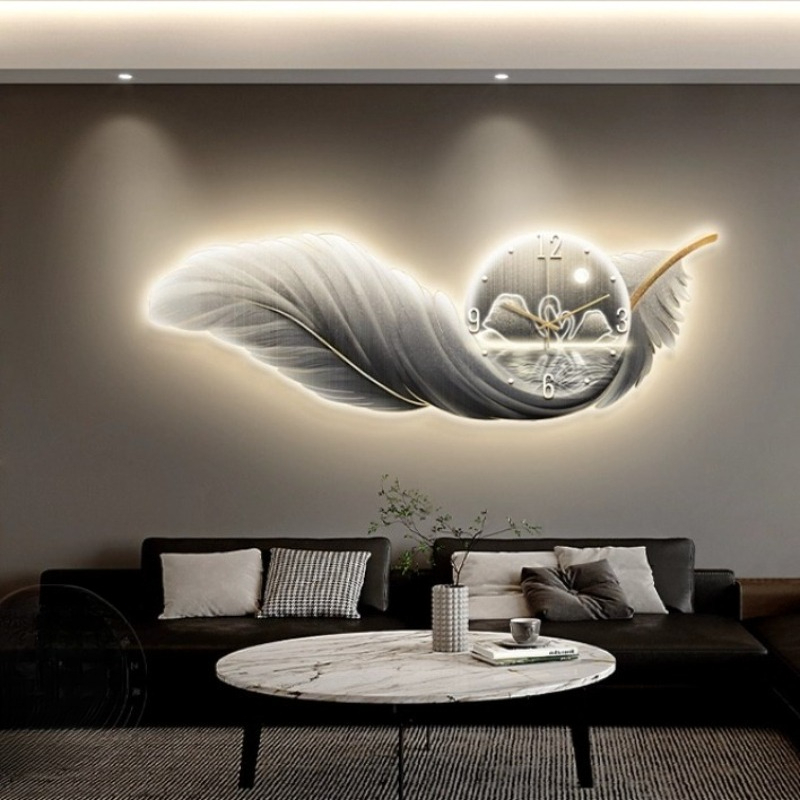 Nordic Luxury Wall Clock LED F - Resin Art Wall Clock recension och pris